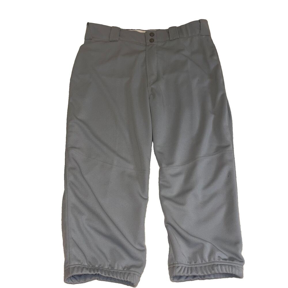 Vintage Russell Athletic Women's XL Softball Pants Gray Knicker Crop Double Knee